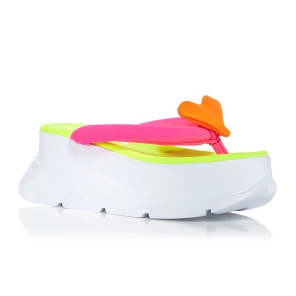 Joshua Sanders Women's Neon Block Platform Flip Flops Size EU 38 (US 7.5/8)